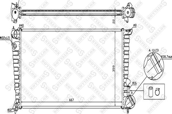 Радиатор охлаждения двигателя Stellox. Артикул 10-25654-SX