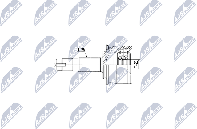Шрус внутренний (граната) NTY задний для Opel Mokka I 2012-2026. Артикул NPZ-PL-047