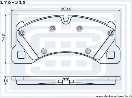 Колодки тормозные передние (Starke). Артикул 173518