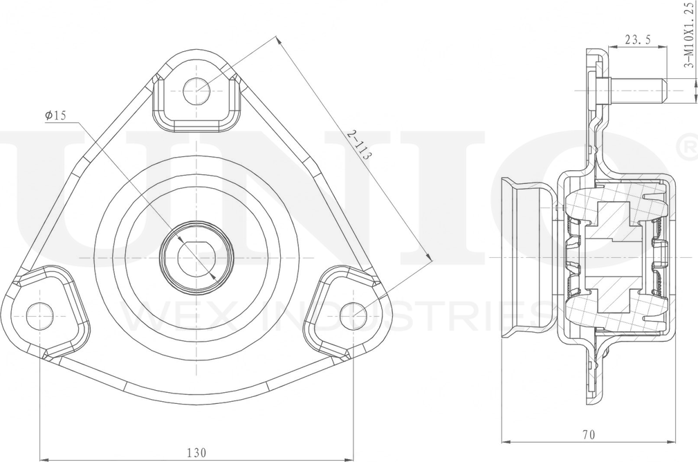 Опора амортизационной стойки (Unio). Артикул RMP-13075