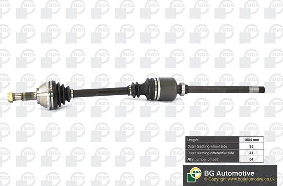 Полуось (привод в сборе, приводной вал) BGA. Артикул DS6709RA