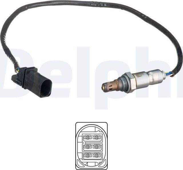 Лямбда-зонд (кислородный датчик) Delphi для Audi A3 II (8P) 2009-2013. Артикул ES21079-12B1