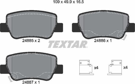 Тормозные колодки Textar Q+. Артикул 2488501