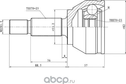 Шрус Наружный (Zikmar). Артикул Z88499R