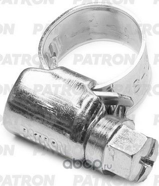 Хомут винтовой 8-12 мм German Type, ширина ленты 9 мм, W1 - оцинкованная сталь (Patron). Артикул PG008012