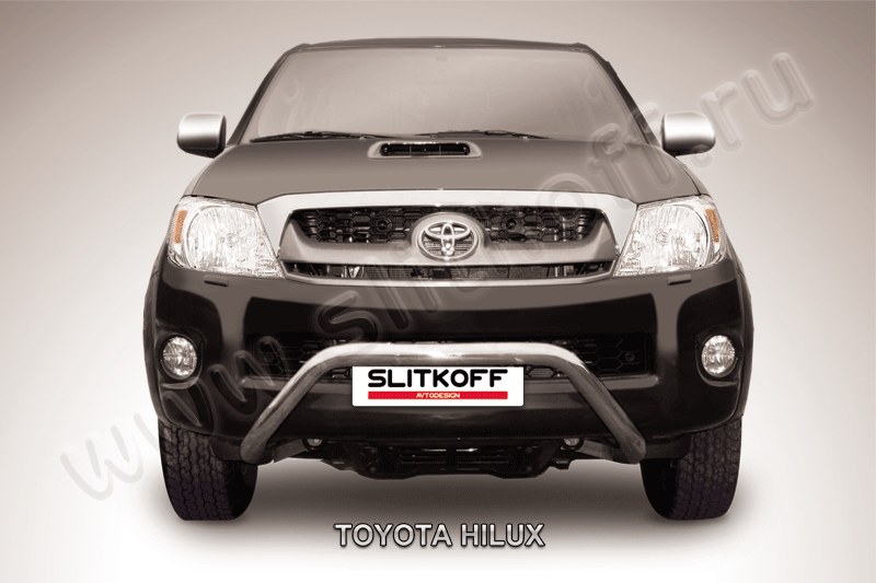 Кенгурятник Slitkoff d57 низкий широкий мини для Toyota Hilux VII 2008-2011. Артикул THL006