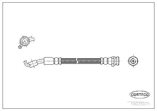 Тормозной шланг Corteco задний левый для Daewoo Korando 1999-2001. Артикул 19035071