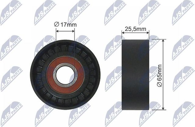 Натяжной ролик (натяжитель) приводного поликлинового ремня NTY для Renault Clio II 2000-2013. Артикул RNK-CT-022