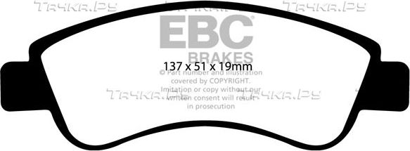 Тормозные колодки EBC Brakes передние для Peugeot 208 II 2019-2026. Артикул DP41374R