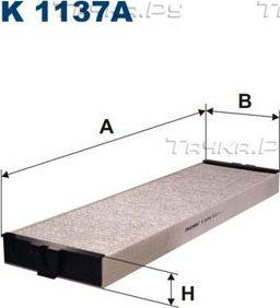 Салонный фильтр Filtron. Артикул K 1137A