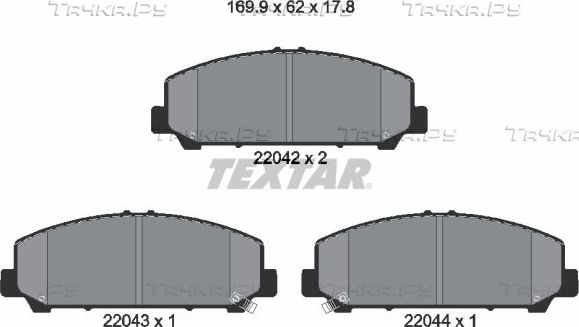 Тормозные колодки Textar. Артикул 2204201