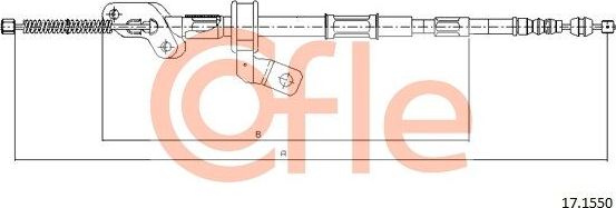 Трос ручника (тросик ручного тормоза) Cofle задний левый для Toyota RAV4 I (XA10) 1994-2000. Артикул 92.17.1550