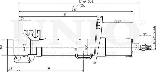 Амортизатор подвески (Unio). Артикул SAB-10602