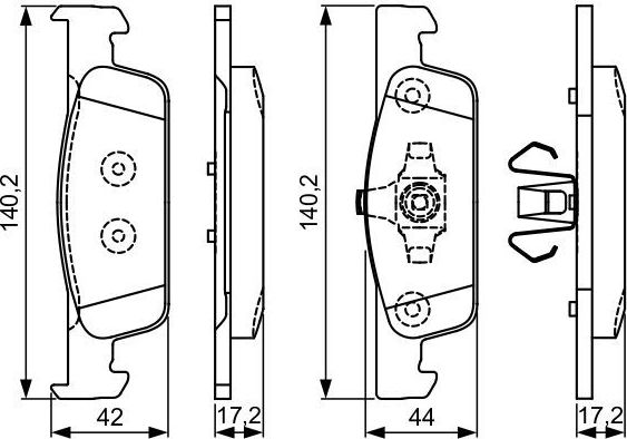 Тормозные колодки Bosch (Low-Metallic) передние для Smart Forfour II ((W453) 2014-2021. Артикул 0 986 495 334