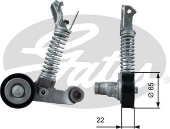 Натяжной ролик (натяжитель) приводного клинового зубчатого ремня Gates DriveAlign®. Артикул T39373