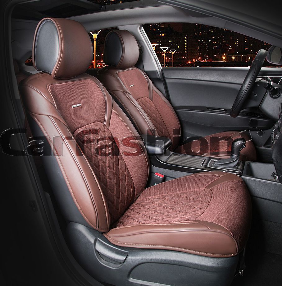 Накидки универсальные CarFashion Sting на переднее сидения авто, цвет Кофе/Кофе. Артикул 21960