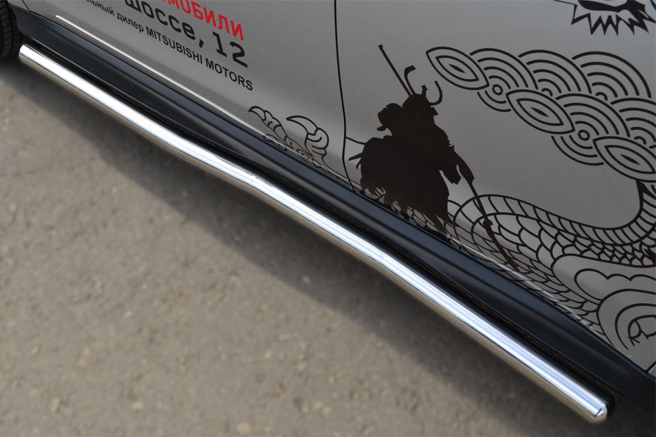 Защита порогов труба РусСталь d63 (вариант 3) для Mitsubishi ASX I рестайлинг 2012-2016. Артикул MAST-0013243