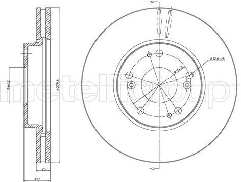 Тормозной диск Trusting передний для Honda Accord VII 2003-2008. Артикул DF1008