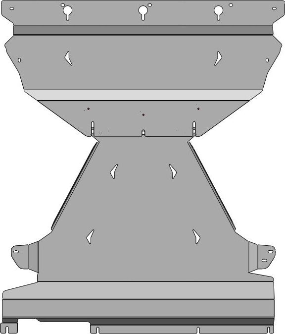 Защита алюминиевая АВС-Дизайн для картера двс и КПП Mazda CX-60 (гибрид) 2022-2026. Артикул 12.10ABC