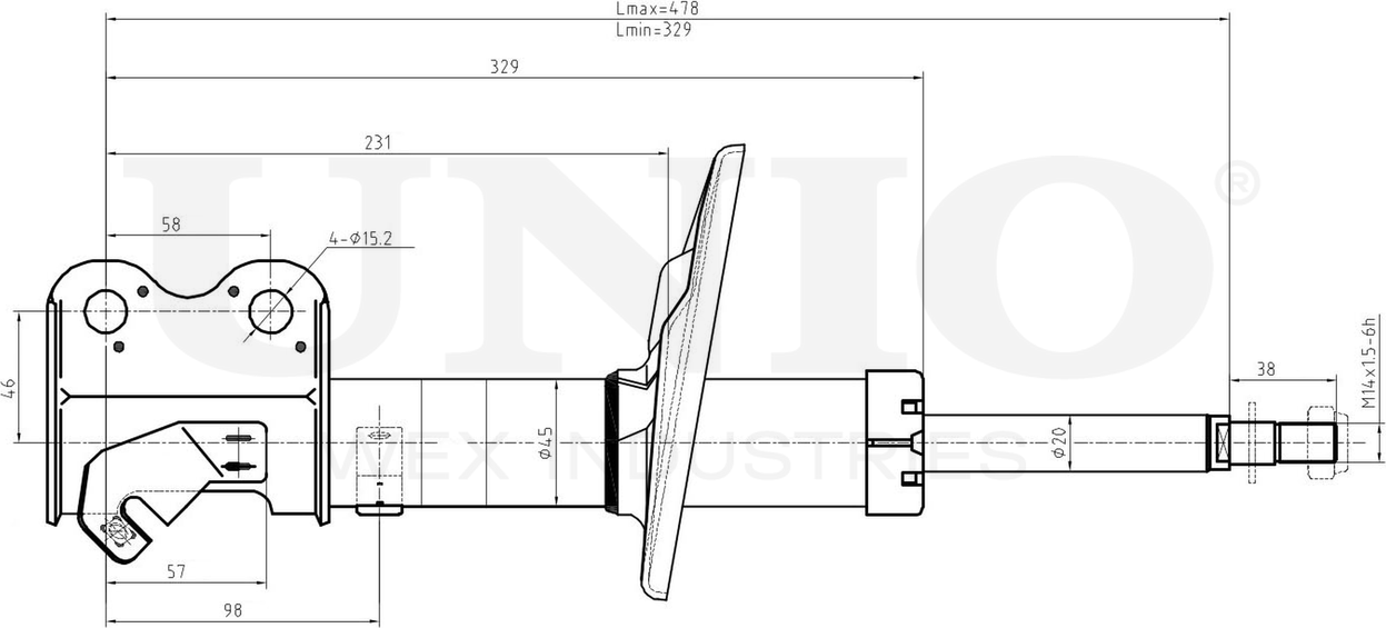 Амортизатор подвески (Unio). Артикул SAB-10033