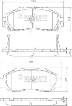 Тормозные колодки Nipparts передние для Honda HR-V I 1999-2006. Артикул J3604032
