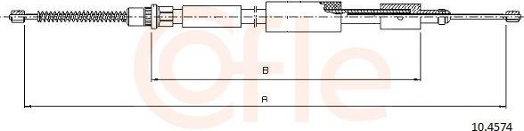 Трос ручника (тросик ручного тормоза) Cofle. Артикул 92.10.4574