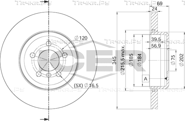 Тормозной диск Icer. Артикул 78BD3562-2