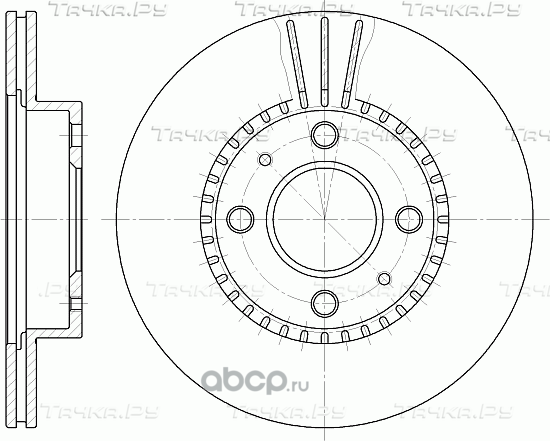 Диск тормозной вентилируемый (G-Brake). Артикул GR02365