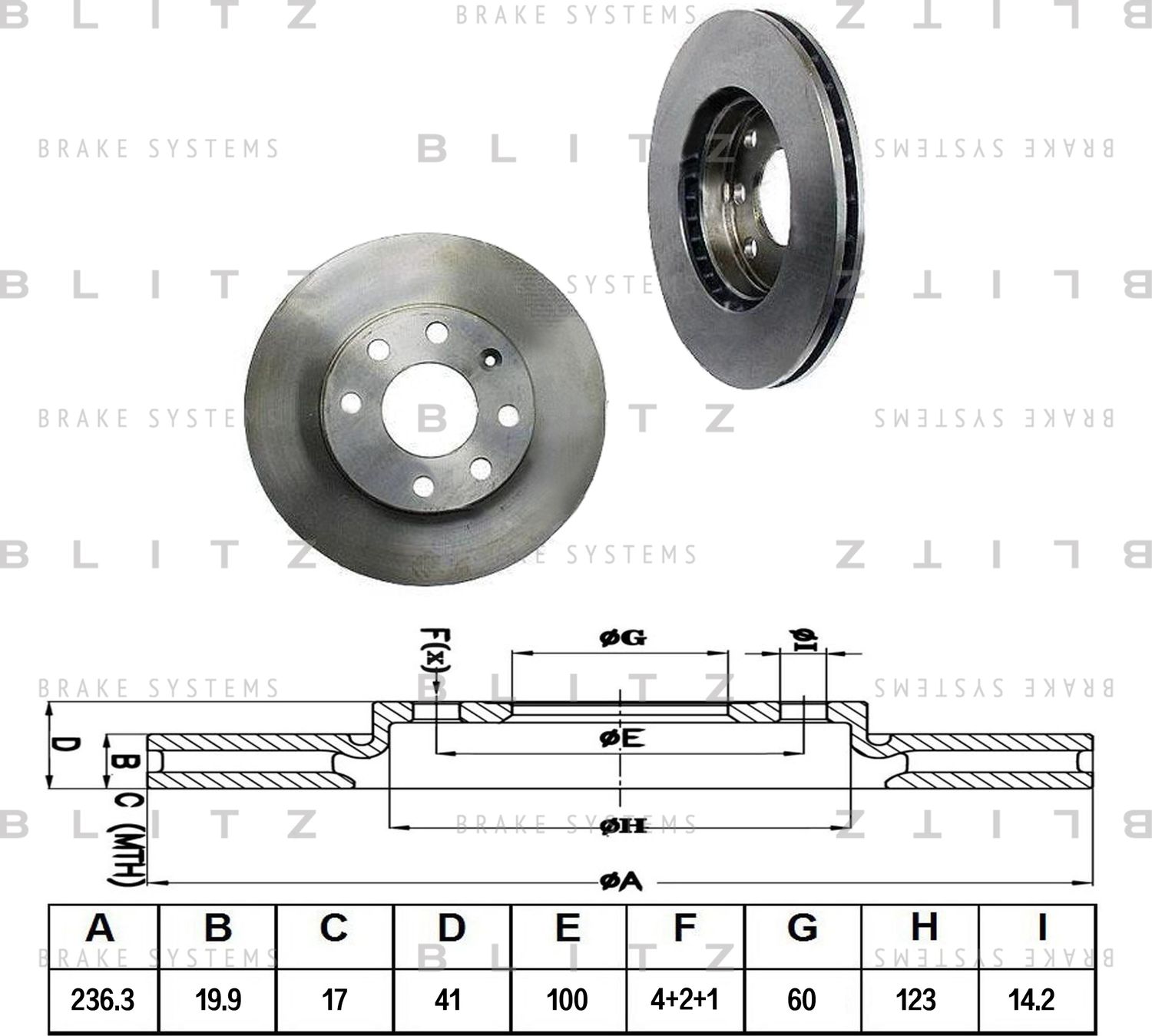 Диск тормозной DAEWOO LANOS/NEXIA 95- перед. вент. (Blitz). Артикул BS0374