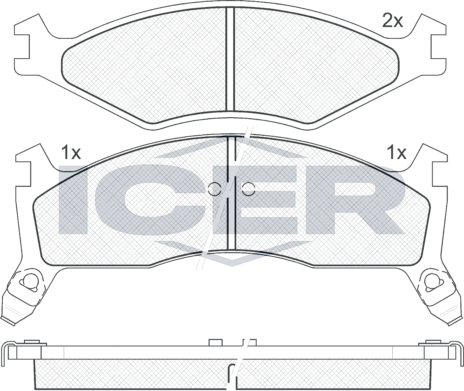 Тормозные колодки Icer передние для Kia Retona I 2000-2001. Артикул 141270
