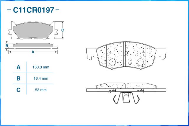 Колодки тормозные передние (Low Metallic) (Cworks). Артикул C11CR0197