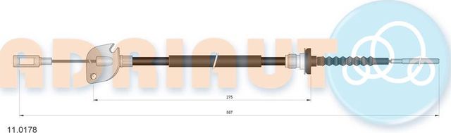 Трос сцепления Adriauto для Fiat Cinquecento 1991-1999. Артикул 11.0178