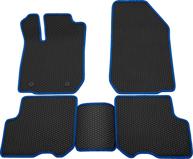 Коврики Rezkon EVA для салона Renault Sandero II 2013-2018 Синий кант. Артикул 9029025203