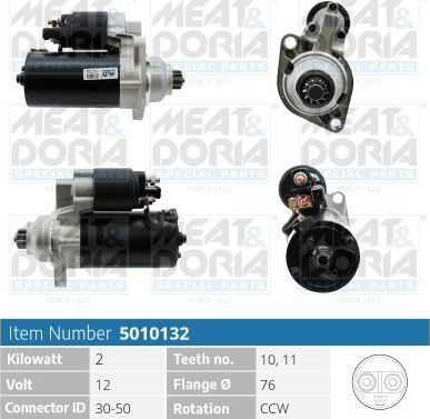 Стартер Meat & Doria для Volkswagen Golf IV 1997-2006. Артикул 5010132