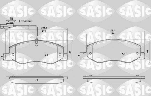 Тормозные колодки Sasic. Артикул 6214042