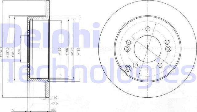 Тормозной диск Delphi. Артикул BG4260
