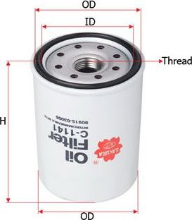 Масляный фильтр Sakura. Артикул C-1141