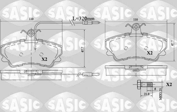 Тормозные колодки Sasic. Артикул 6214032