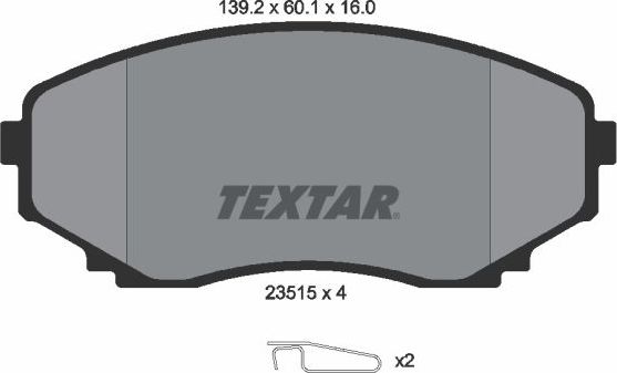 Тормозные колодки Textar. Артикул 2351501
