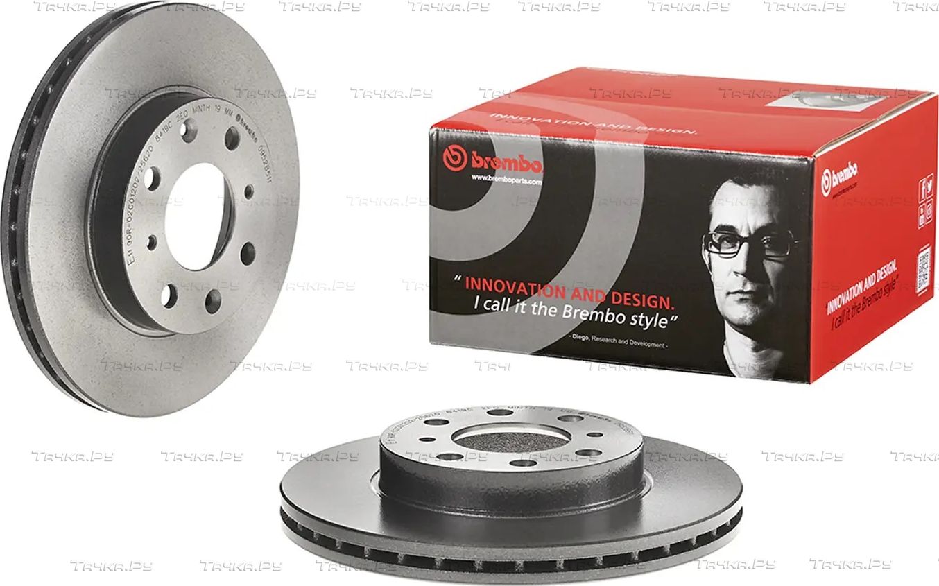 Тормозной диск Brembo PRIME LINE - UV Coated передний для Honda Civic V 1991-1995. Артикул 09.5285.11