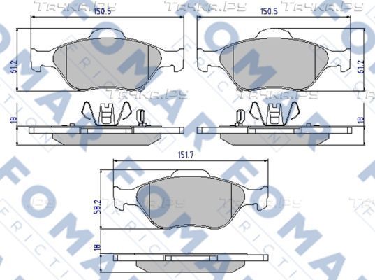Тормозные колодки Fomar. Артикул FO 800281