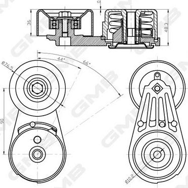 Натяжной ролик (натяжитель) приводного ремня GMB. Артикул GAT31610