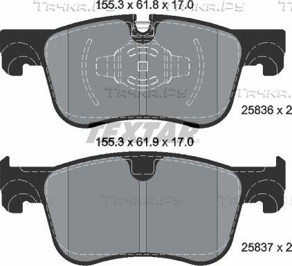 Тормозные колодки Textar Q+. Артикул 2583601