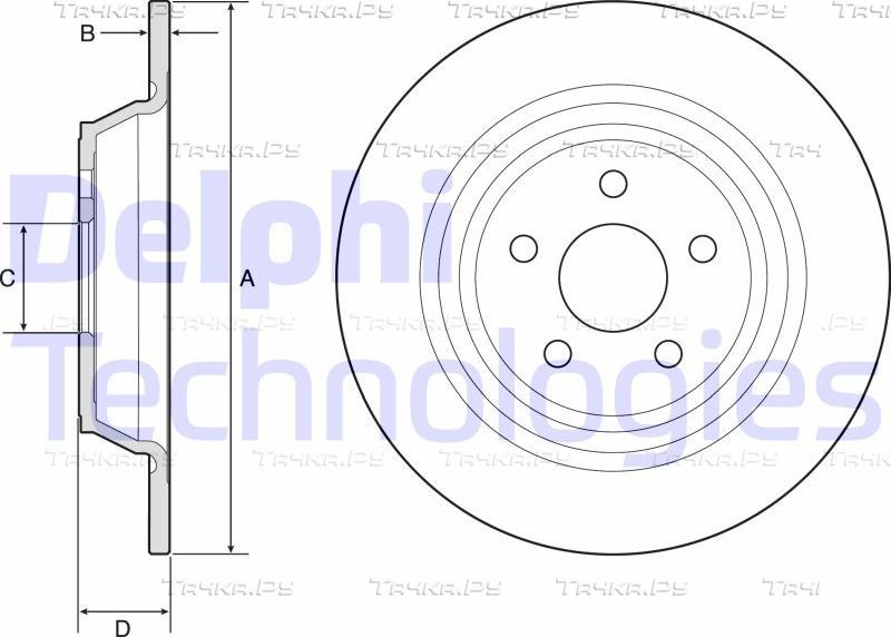 Тормозной диск Delphi. Артикул BG4782C