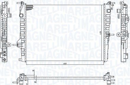 Радиатор охлаждения двигателя Magneti Marelli для Renault Grand Scenic III 2009-2015. Артикул 350213199300