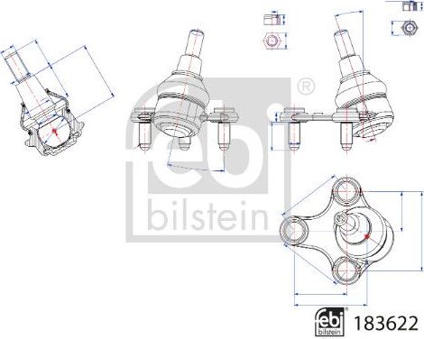 Шаровая опора Febi Bilstein передняя левая для Volkswagen Caddy V 2021-2026. Артикул 183622