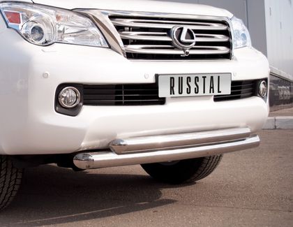 Защита RusStal переднего бампера d76/63 (дуга) для Lexus GX 460 2009-2013. Артикул GXZ-000803