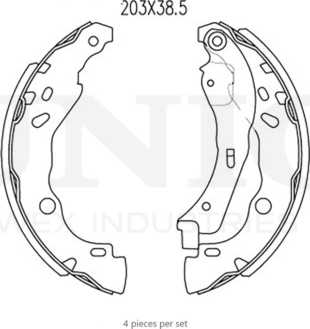 Колодки тормозные барабанные, комплект (Unio). Артикул BRP-10036