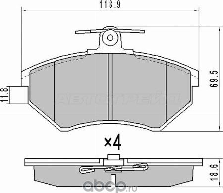 Колодки тормозные FR AUDI A6 99- (SAT). Артикул ST8D0698151L