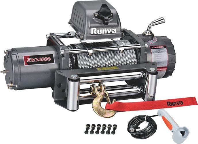Лебёдка электрическая 12V Runva 6000 lbs 2500 кг. Артикул EWX6000S